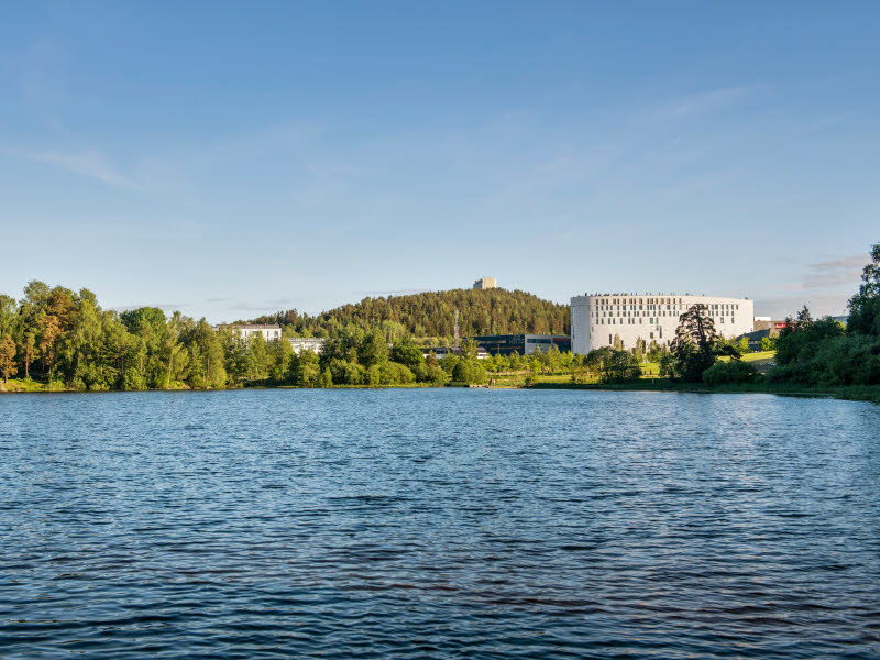 Person sykler på landevei i kveldssol. Illustrasjonsfoto til artikkel fra Thon Eiendom om fordeler med å bo i Lørenskog